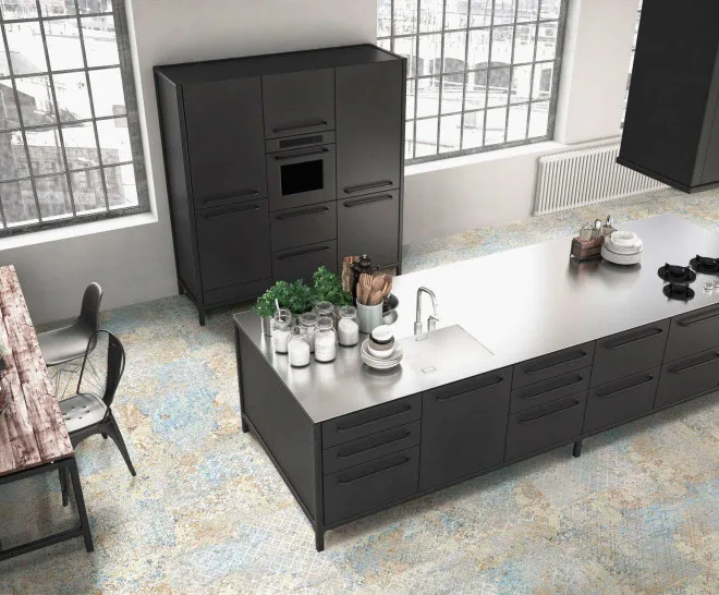 Aparici CARPET kék patchwork csempe