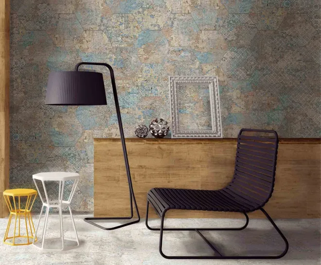 Aparici CARPET kék patchwork csempe