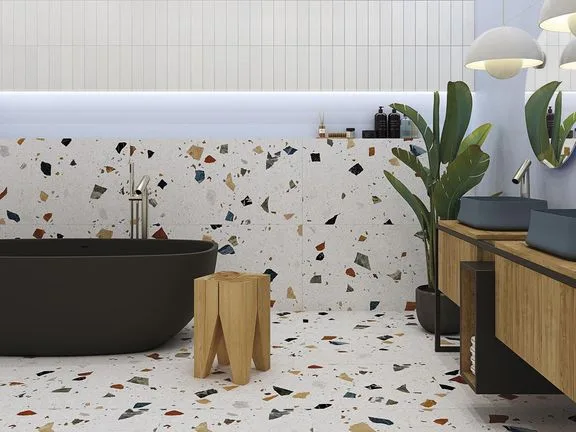 Arcana STRACIATELLA fehér terrazzo csempe