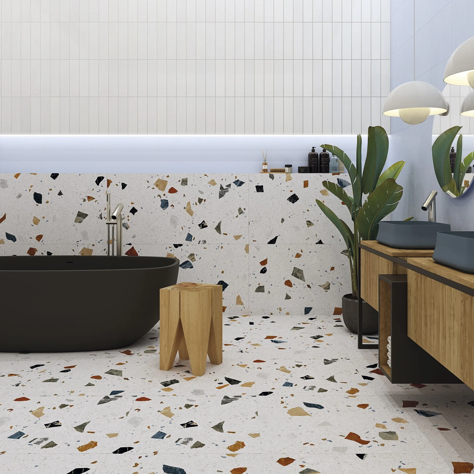 Arcana STRACIATELLA fehér terrazzo csempe