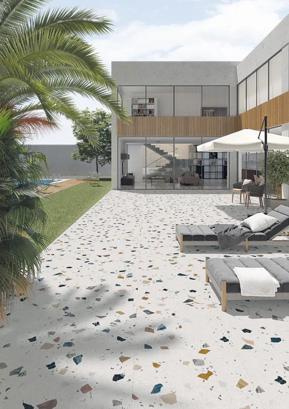 Arcana STRACIATELLA fehér terrazzo csempe