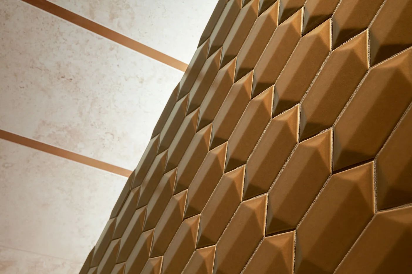 Arte ARAN arany hexagon 3d hatású csempe
