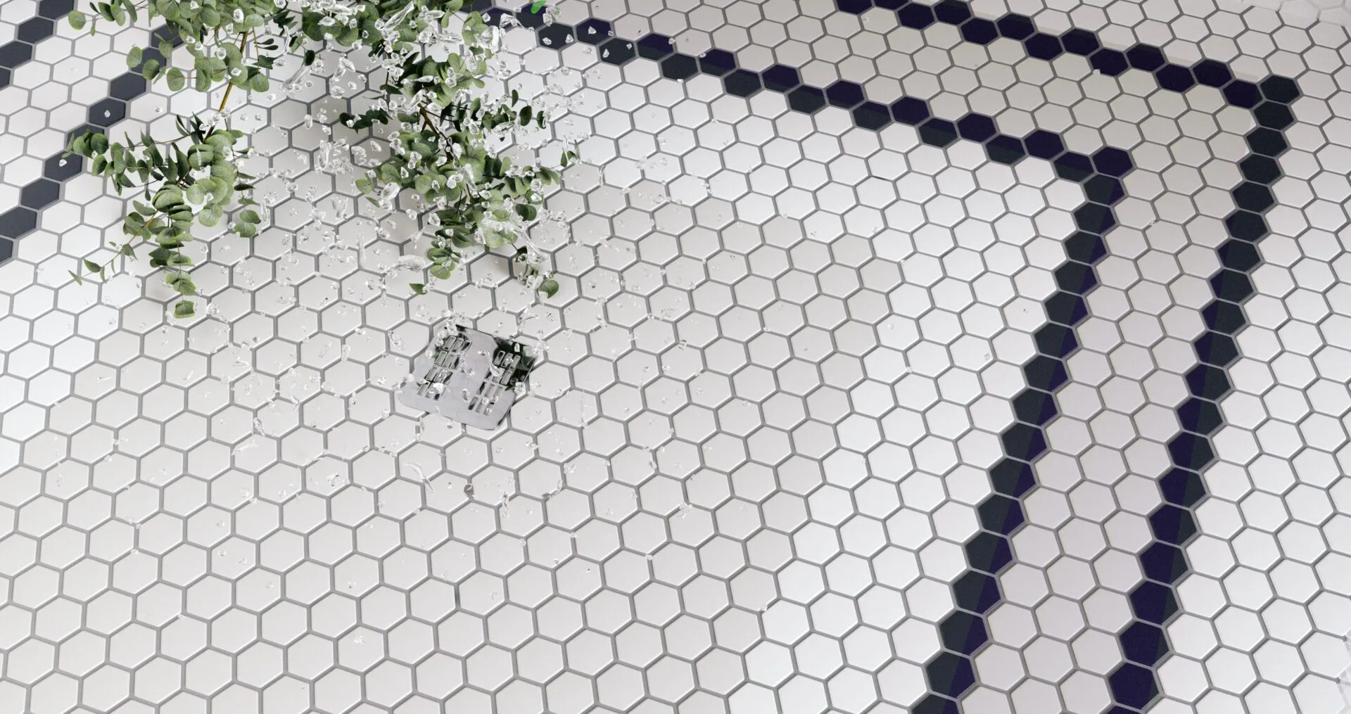 Dunin HEXAGON MOZAIK fekete-fehér hexagon mozaik