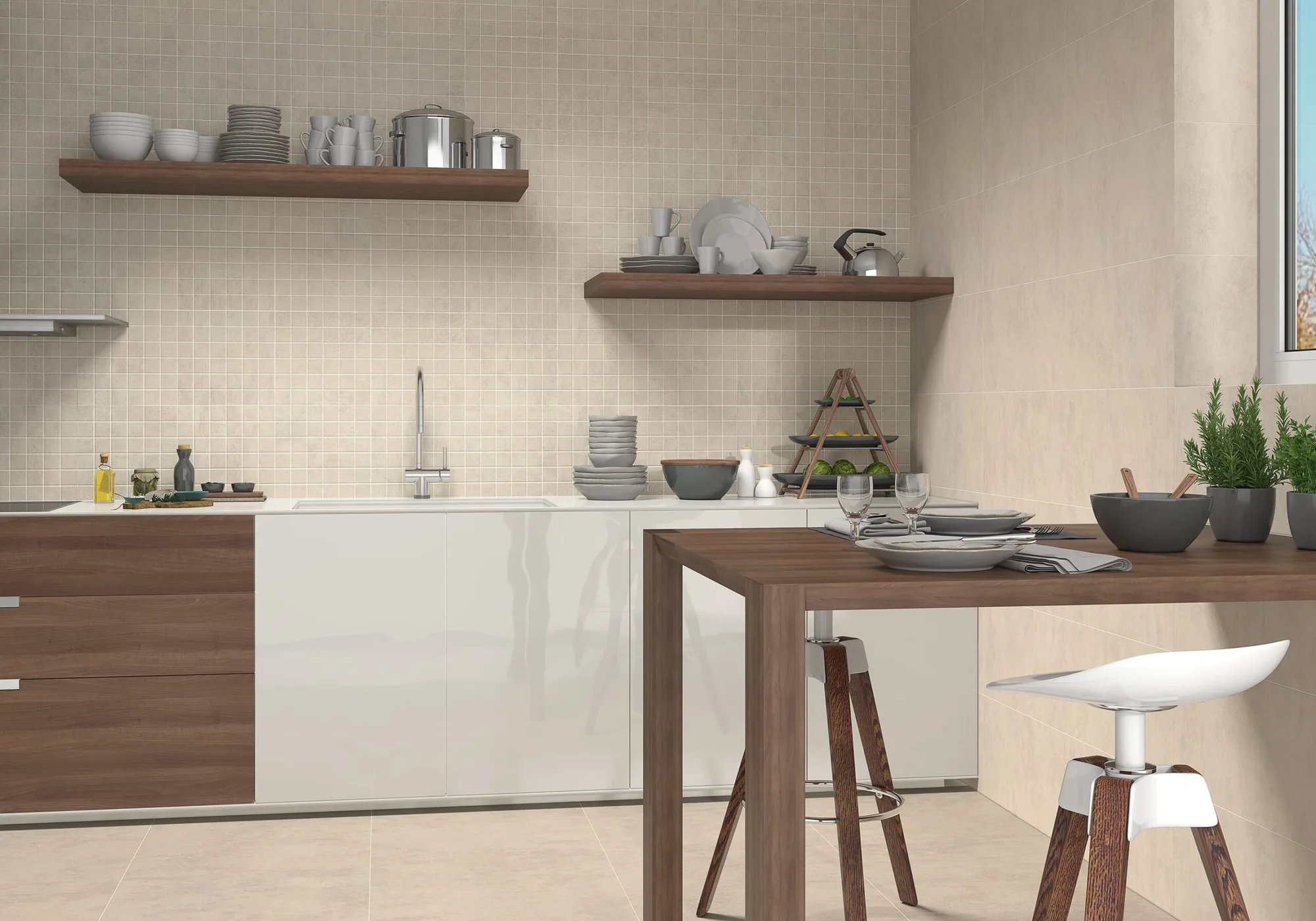Ecoceramic NORWICH bézs beton hatású csempe