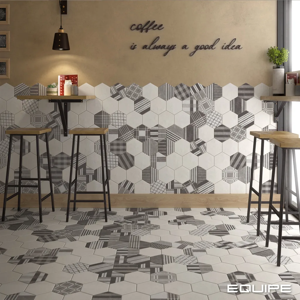 Equipe HEXATILE CEMENT bézs hexagon patchwork csempe