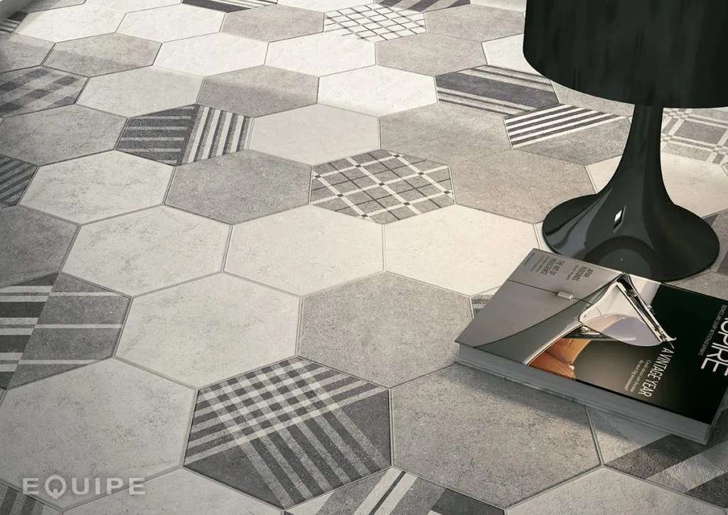 Equipe HEXATILE CEMENT szürke hexagon patchwork csempe