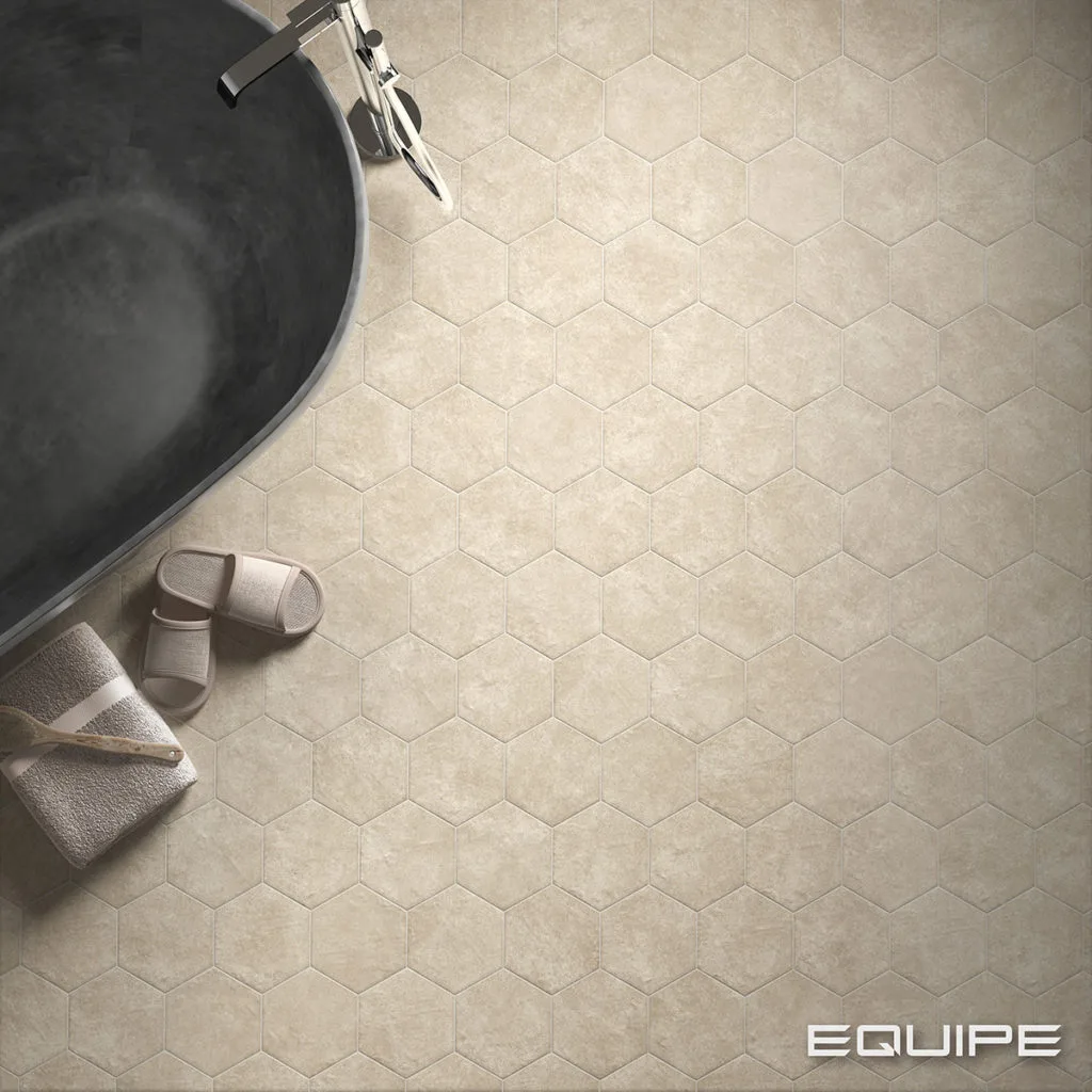 Equipe HEXATILE CEMENT bézs hexagon beton hatású csempe