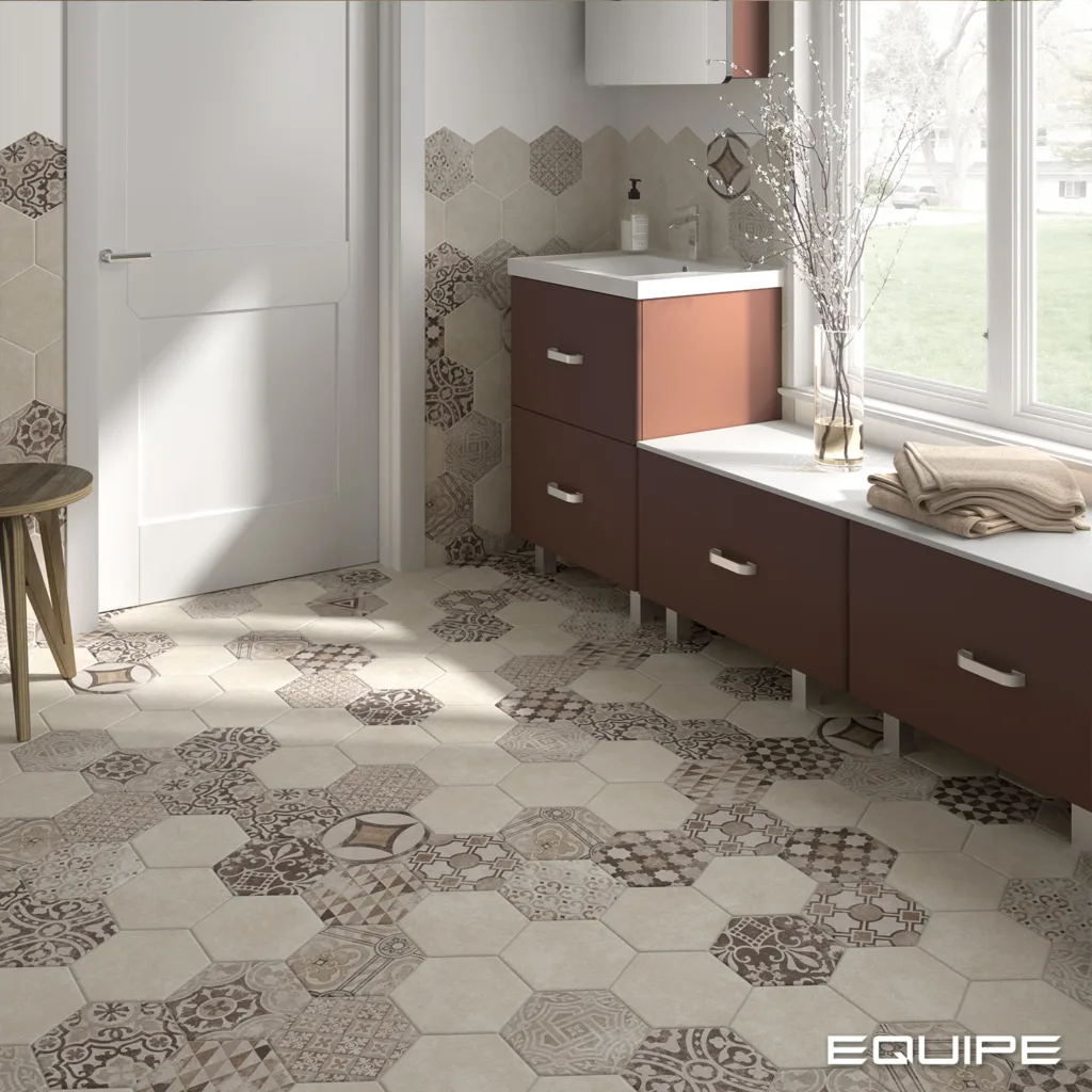Equipe HEXATILE CEMENT bézs hexagon patchwork csempe