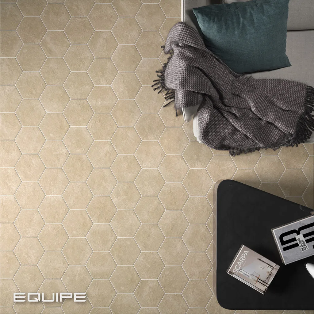 Equipe HEXATILE CEMENT krém hexagon beton hatású csempe