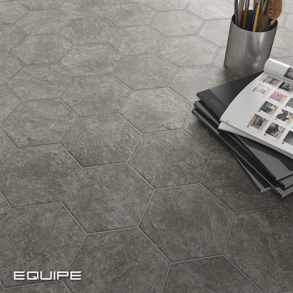 Equipe HEXATILE CEMENT szürke hexagon beton hatású csempe
