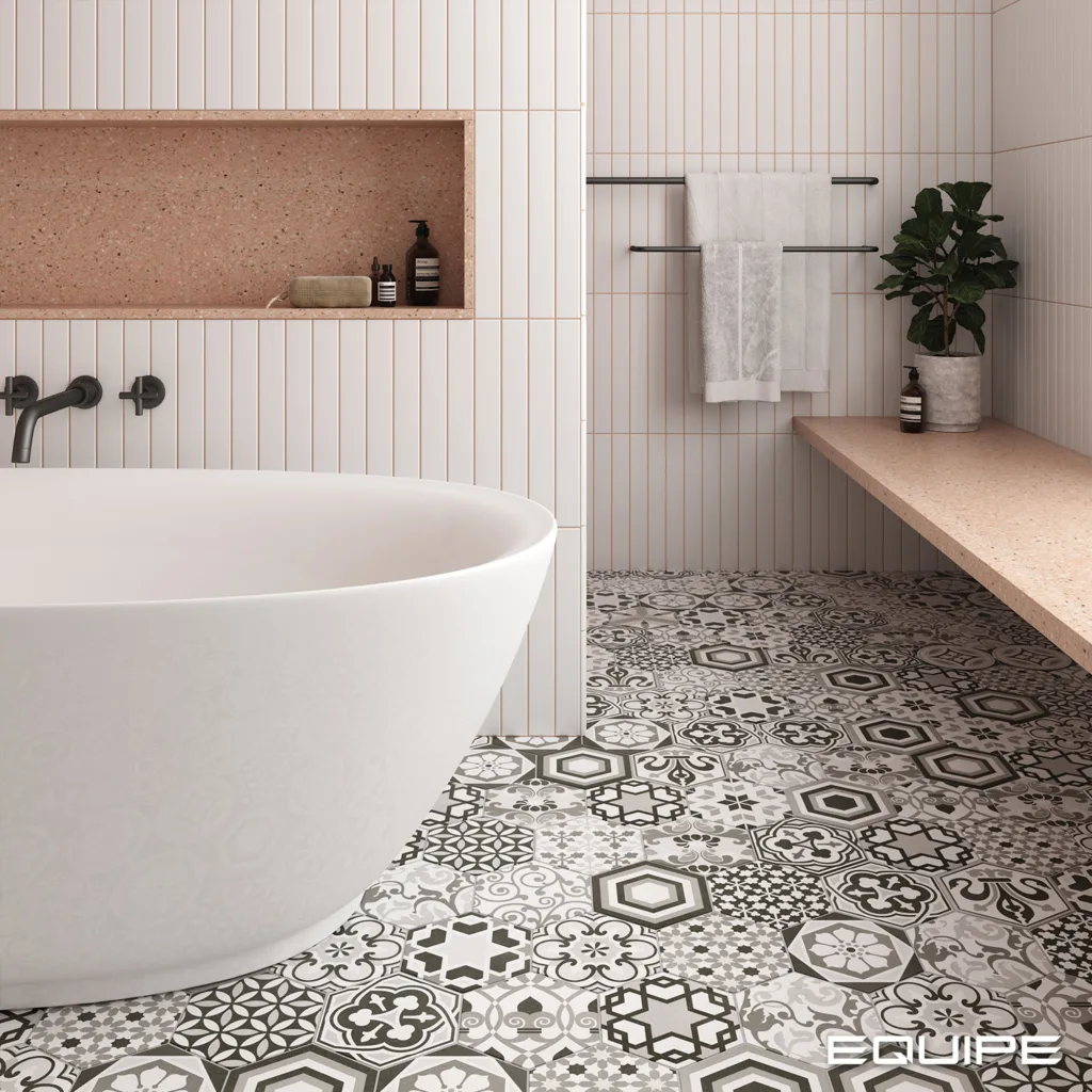 Equipe HEXATILE CEMENT szürke hexagon patchwork csempe