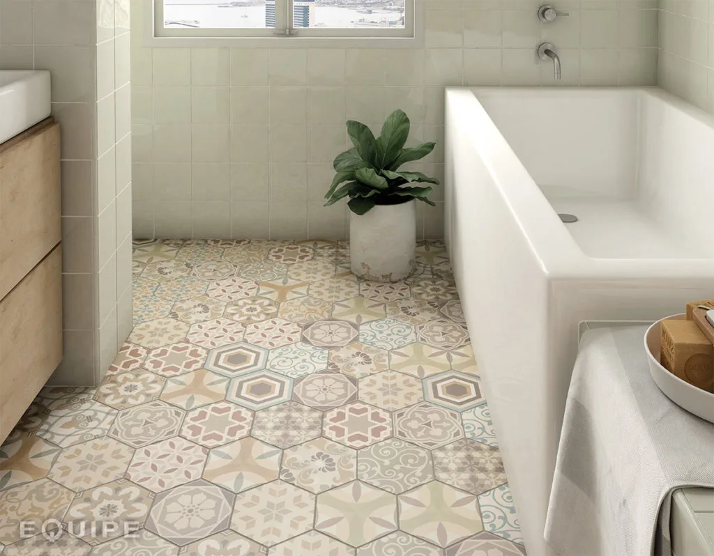 Equipe HEXATILE bézs hexagon patchwork csempe
