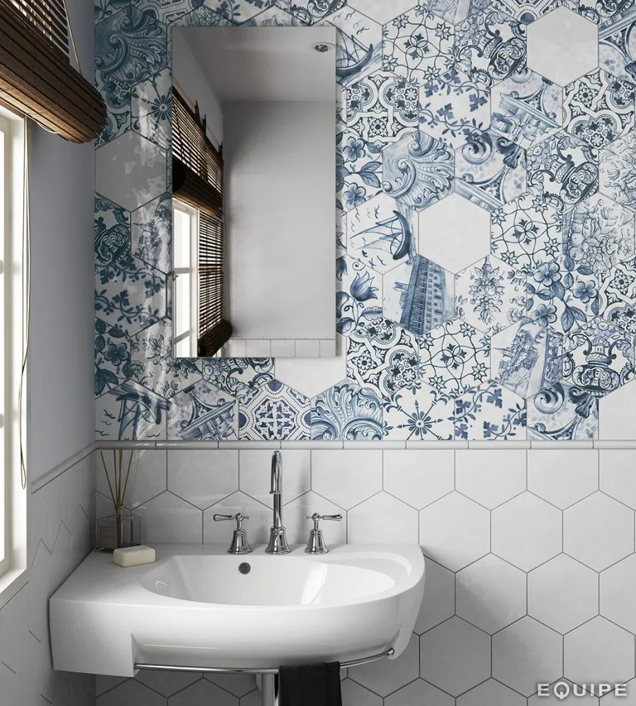 Equipe HEXATILE fehér hexagon patchwork csempe