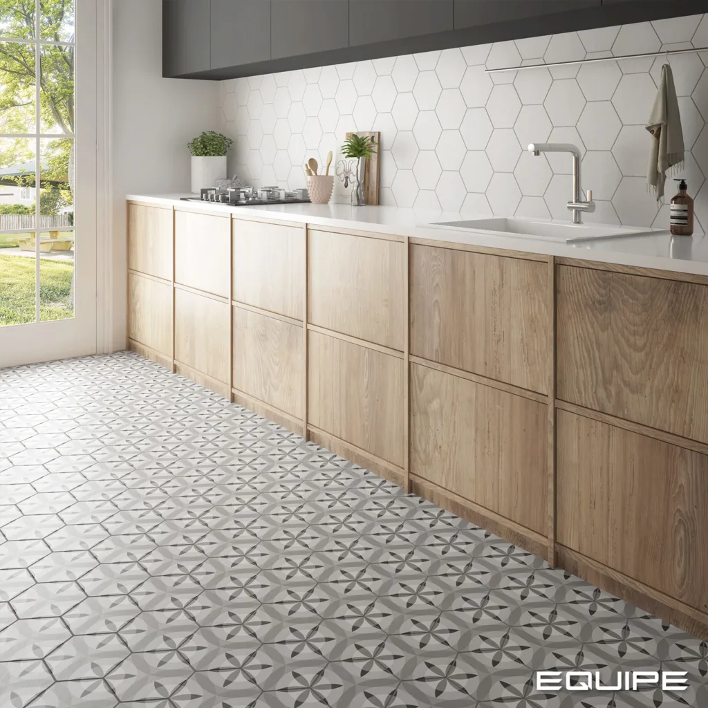 Equipe HEXATILE szürke hexagon patchwork csempe