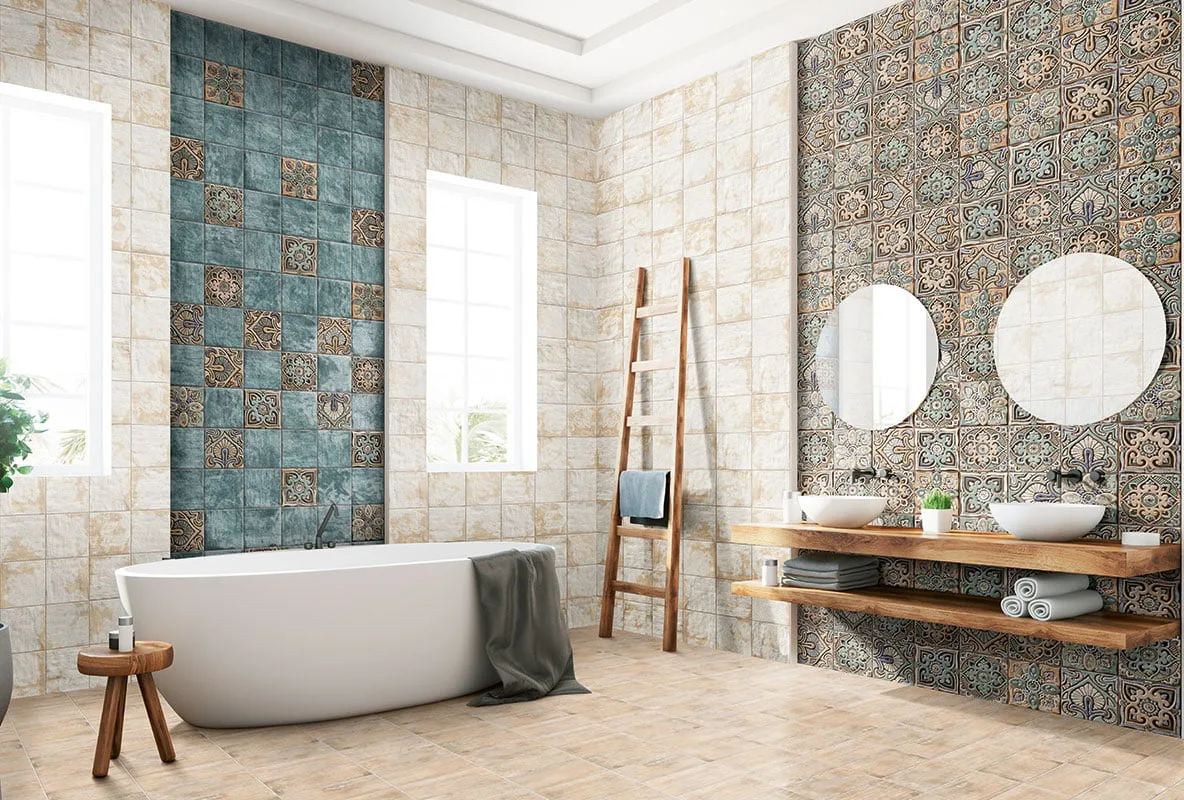 Mainzu MANDALA kék patchwork csempe