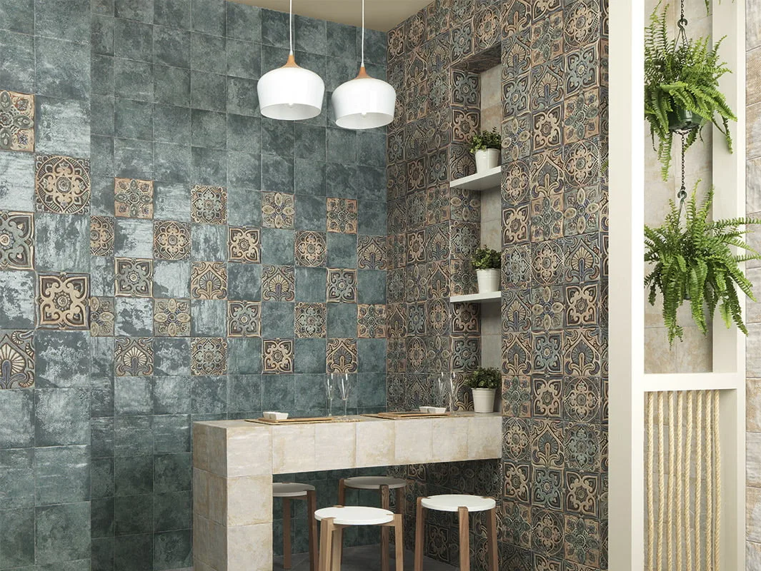 Mainzu MANDALA kék patchwork csempe