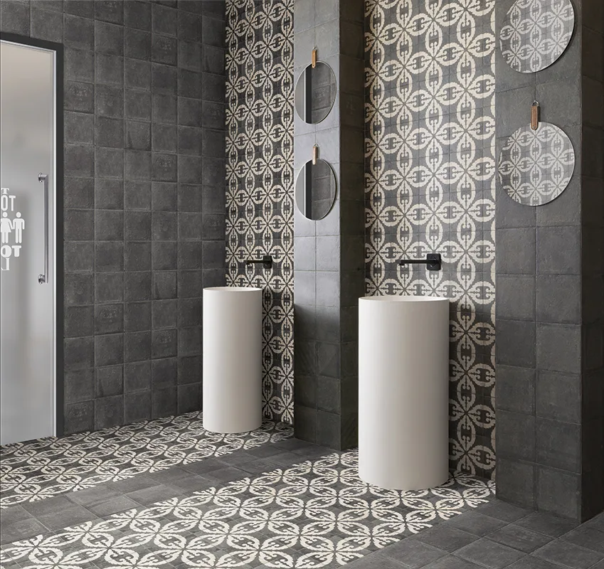 Mainzu NORLAND fekete-fehér patchwork csempe