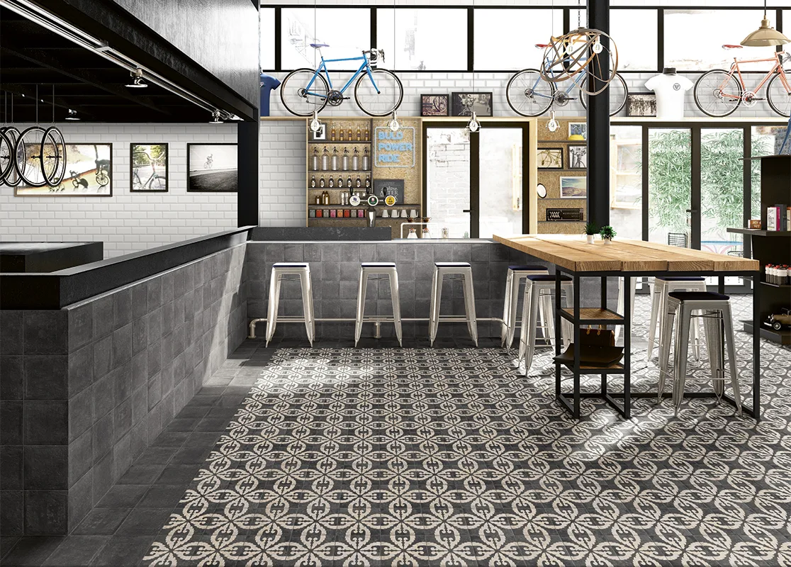Mainzu NORLAND fekete-fehér patchwork csempe