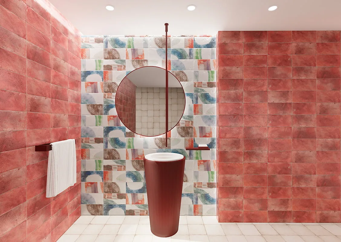 Mainzu RIVIERA piros patchwork csempe