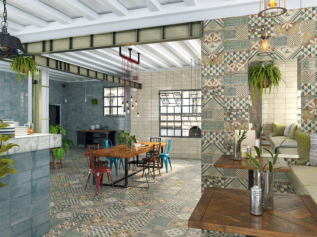 Mainzu RIVIERA kék patchwork csempe