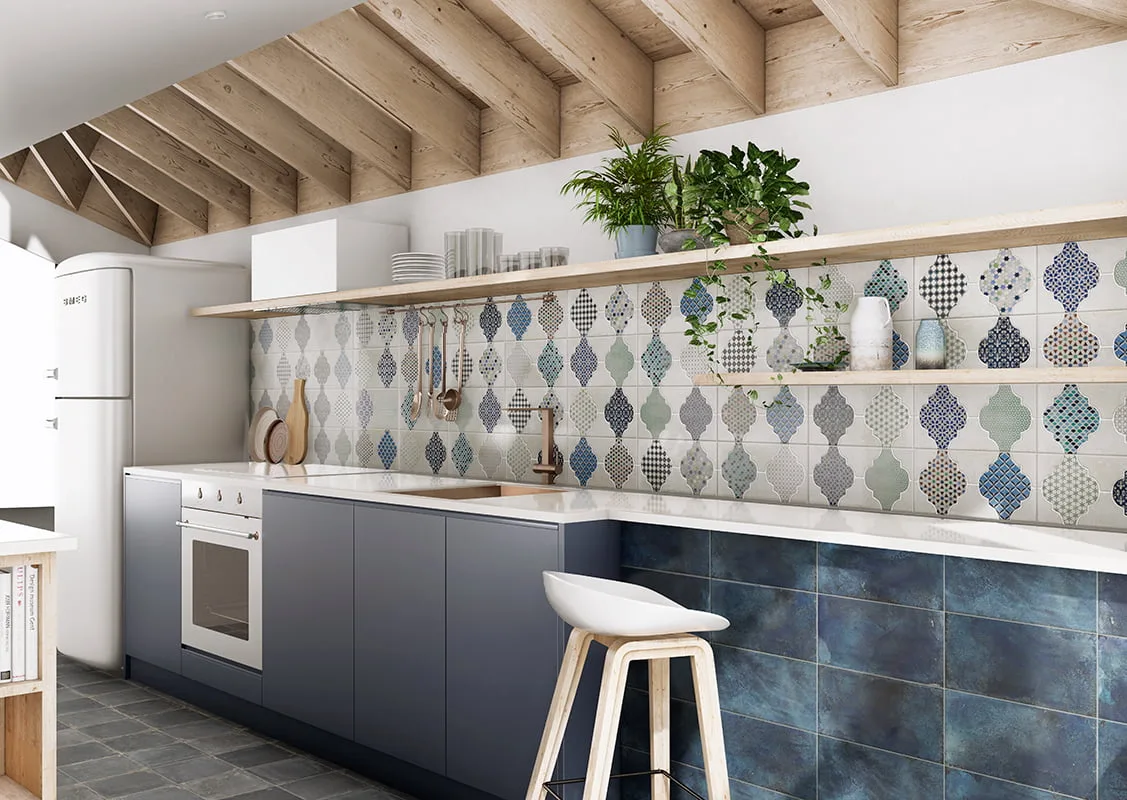 Mainzu RIVIERA kék patchwork csempe