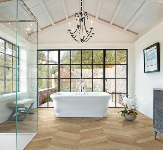 Marazzi TREVERKSOUL bézs chevron fa hatású csempe