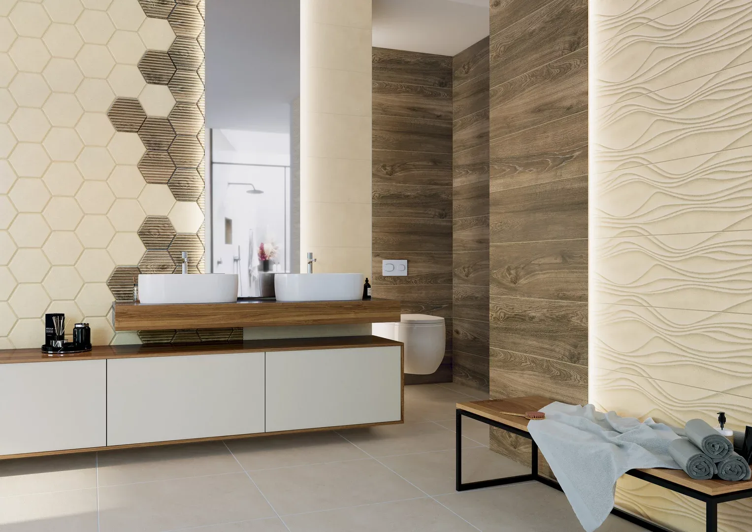 Paradyz SERENE barna 3d hatású csempe