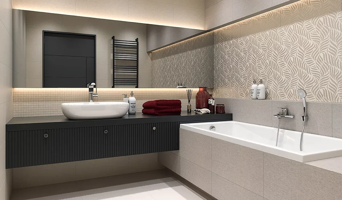 Paradyz SYMETRY bézs 3d hatású csempe