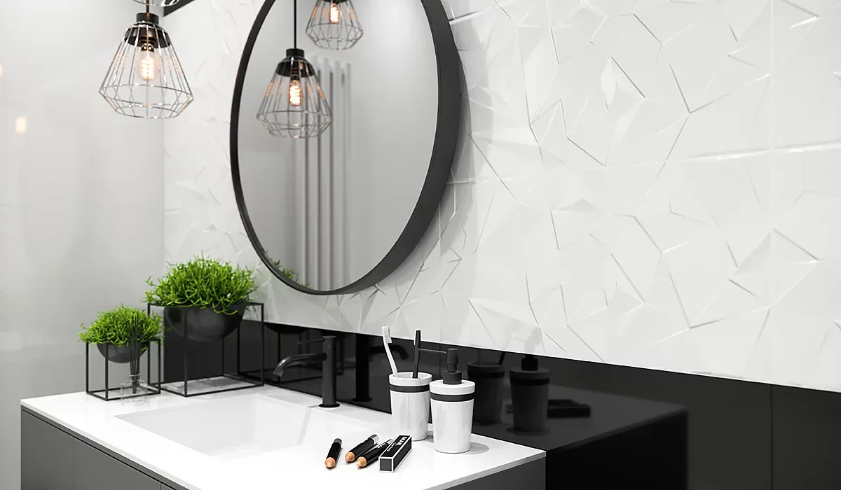 Paradyz SYNERGY fekete-fehér 3d hatású csempe