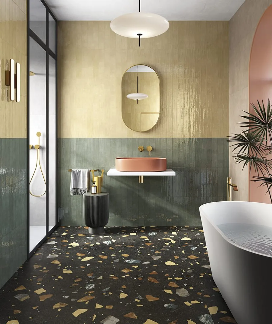 Pastorelli COLORFUL fekete terrazzo csempe