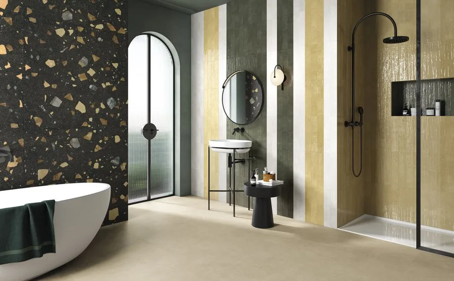 Pastorelli COLORFUL fekete terrazzo csempe