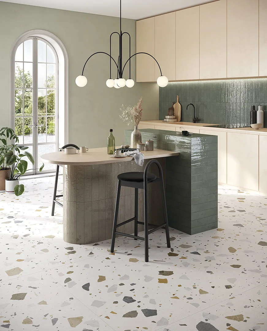 Pastorelli COLORFUL fehér terrazzo csempe