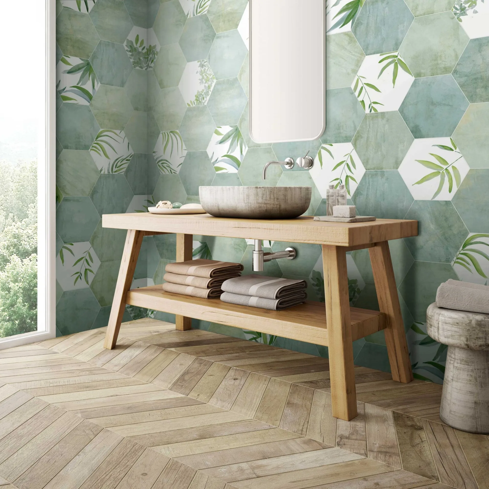 Realonda OASIS zöld hexagon csempe