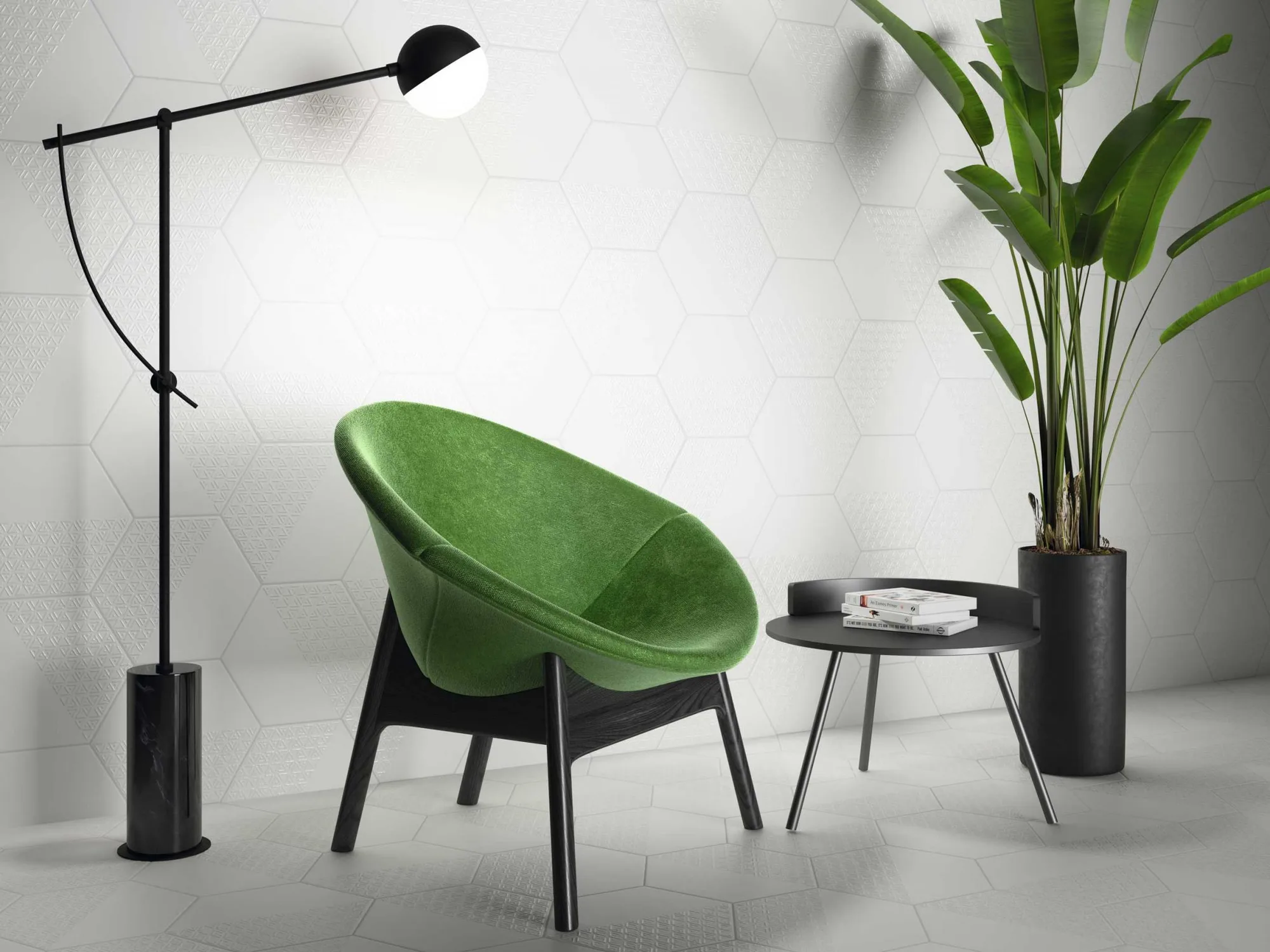 Realonda OPAL fehér hexagon csempe