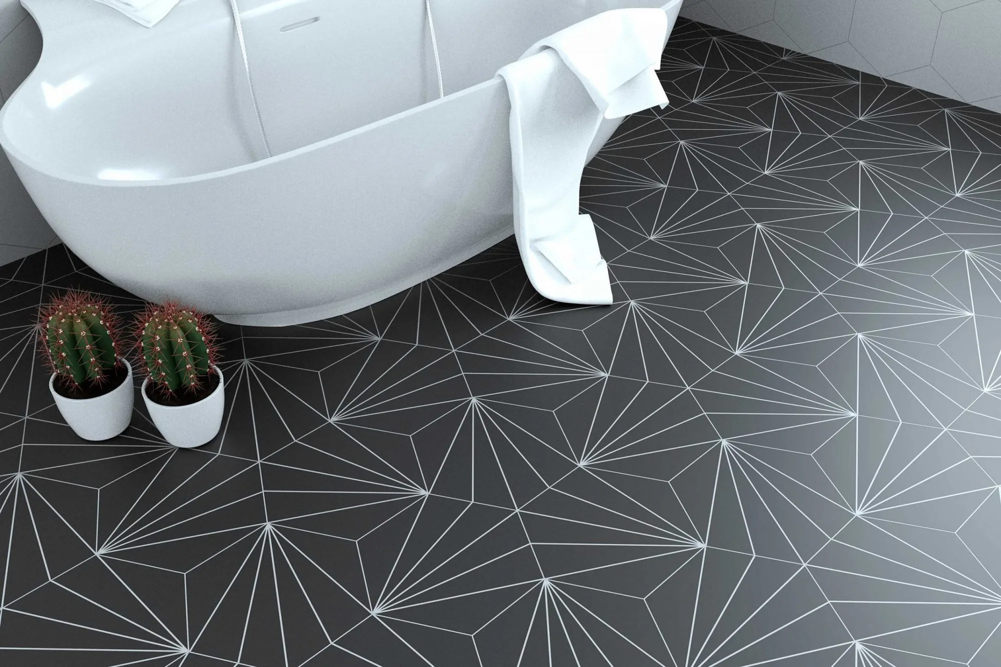 Realonda VENUS fekete hexagon csempe