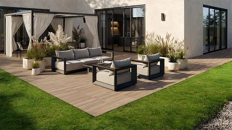 Tubadzin PATIO WOOD barna fa hatású csempe