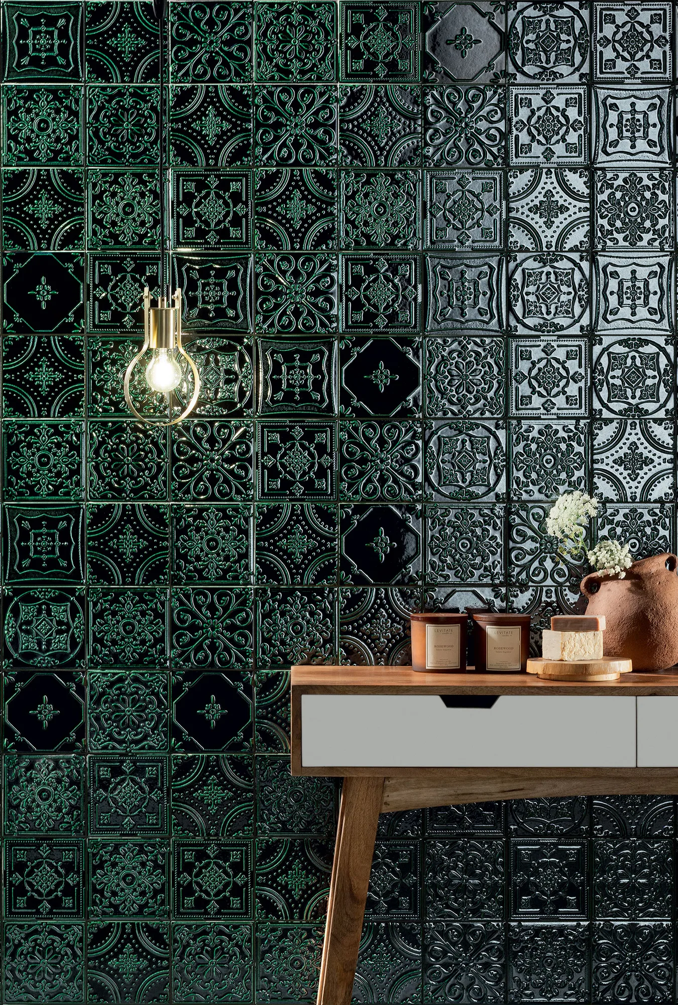 Tubadzin TINTA zöld patchwork csempe